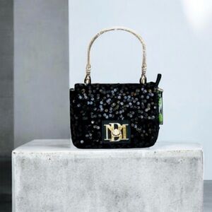 Badgley Mischka Elegant Black Sequin Handbag